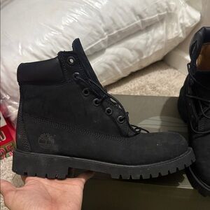 Timberland Men's Black Nubuck Lace-Up Work Boots